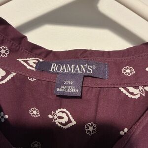 Roaman's Purple Bandana Print Top
